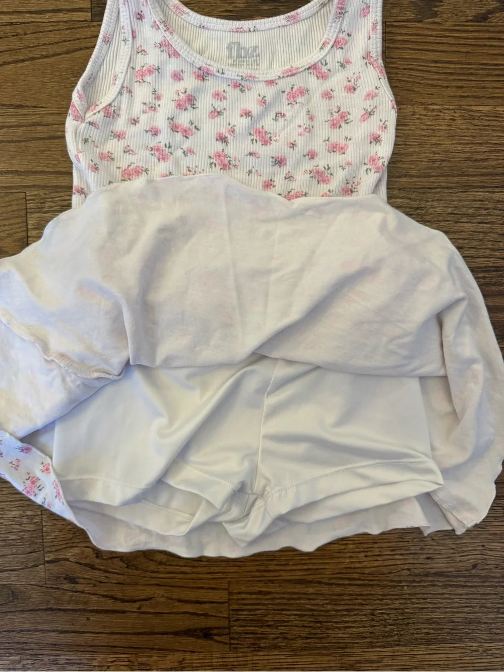 FBZ White Floral Two-Piece Tank & Skort Set